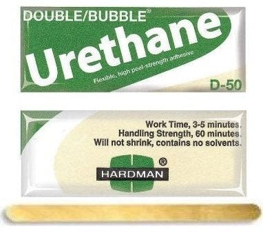 Hardman Double Bubble D50 Green Beige-Label 04022 - Extra Fast Set 3-5min High Shear Strength Beige Urethane Adhesive Supply