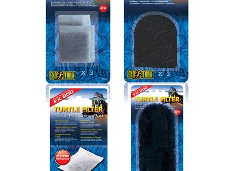 Exo Terra Filter Service Kit FX200 Coarse x3; Fine x3; Carbon x3; Odour Pad Online now