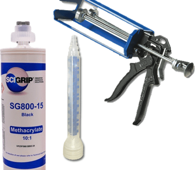 SciGrip SG800 Black Temp Resistant Primerless Nonsag Gel 05 & 15 min 490ml 10:1 MMA Methacrylate Adhesive Hot on Sale