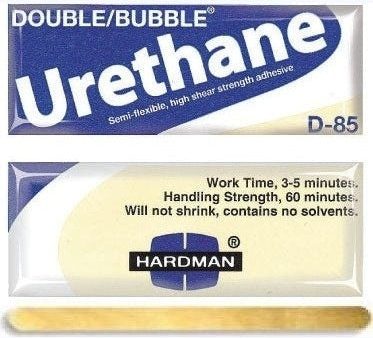 Hardman Double Bubble D85 Blue Beige-Label 04023 - Fast Setting 5-min toughened impact resistant Urethane Adhesive Online Hot Sale