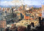 Columbus Circle by Colin Campbell Cooper - Hand-Painted Oil Painting on Canvas Online Sale