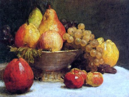 Bowl of Fruit by Henri Fantin-Latour - Hand-Painted Oil Painting on Canvas on Sale