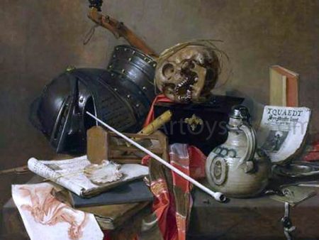 Vanitas Still-Life by Jan Jansz Treck - Hand-Painted Oil Painting on Canvas For Discount