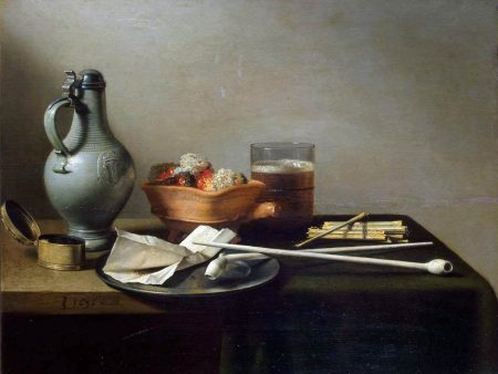 Tobacco Pipes and a Brazier by Pieter Claesz - Hand-Painted Oil Painting on Canvas Online Sale