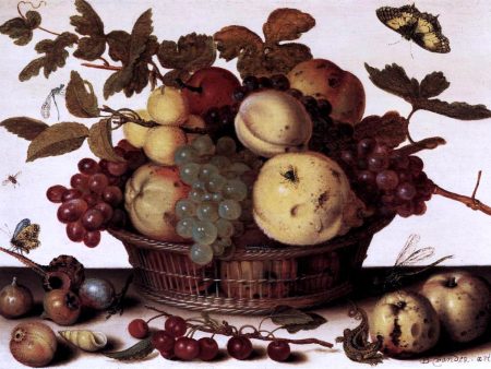 Basket of Fruits by Balthasar Van der Ast - Hand-Painted Oil Painting on Canvas Hot on Sale