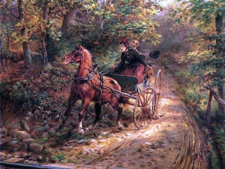 A Moment of Peril by Edward Lamson Henry - Hand-Painted Oil Painting on Canvas on Sale