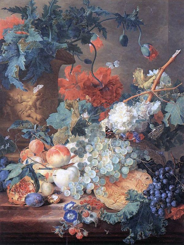 Fruit and Flowers by Jan Van Huysum - Hand-Painted Oil Painting on Canvas Online