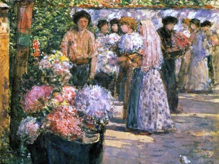 A Flower Market by Frederick Childe Hassam - Hand-Painted Oil Painting on Canvas Online