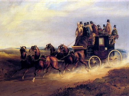 The Bath to London Coach on the Open Road by Charles Cooper Henderson - Hand-Painted Oil Painting on Canvas Supply