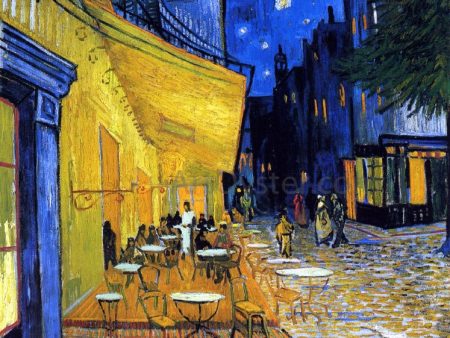 A Cafe Terrace on the Place du Forum (also known as Cafe Terrace at Night) by Vincent Van Gogh - Hand-Painted Oil Painting on Canvas For Cheap