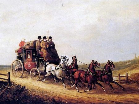 The London to Brighton Royal Mail on the Open Road by Charles Cooper Henderson - Hand-Painted Oil Painting on Canvas Cheap