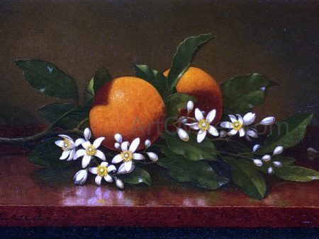 Two Oranges with Orange Blossoms by Martin Johnson Heade - Hand-Painted Oil Painting on Canvas Supply