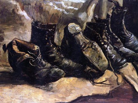 Three Pair of Shoes by Vincent Van Gogh - Hand-Painted Oil Painting on Canvas For Discount