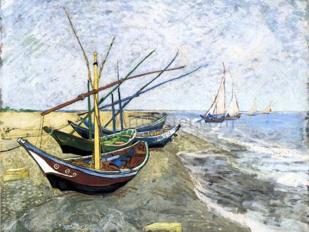 A Fishing Boat on the Beach at Les Saintes-Maries-de-la-Mer by Vincent Van Gogh - Hand-Painted Oil Painting on Canvas Sale