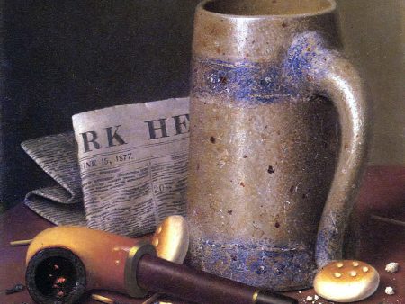 Still Life with Mug, Pipe and New York Herald by William Michael Harnett - Hand-Painted Oil Painting on Canvas Supply