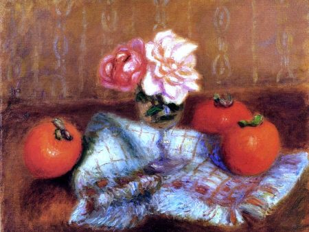 Roses And Persimmons by William James Glackens - Hand-Painted Oil Painting on Canvas Online Sale