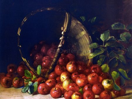 Apples in an Overturned Basket by Charles Ethan Porter - Hand-Painted Oil Painting on Canvas Discount