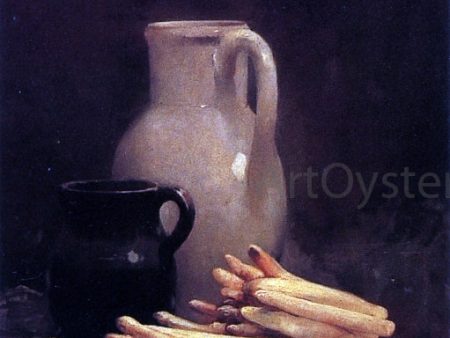 White Asparagus by Emil Carlsen - Hand-Painted Oil Painting on Canvas For Sale