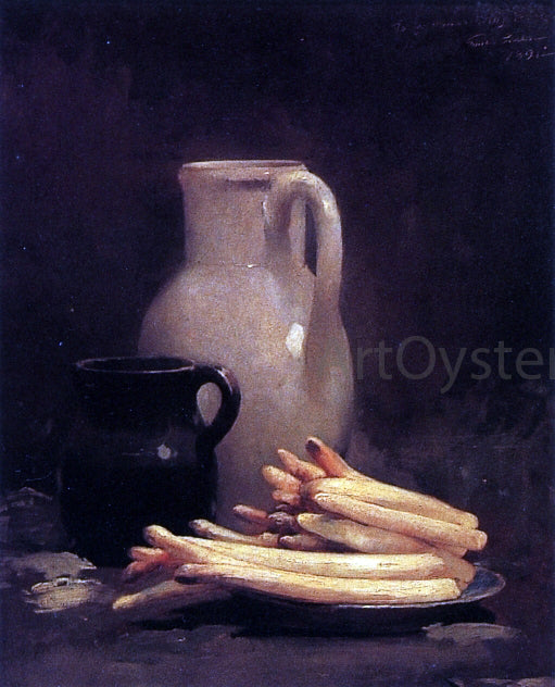 White Asparagus by Emil Carlsen - Hand-Painted Oil Painting on Canvas For Sale