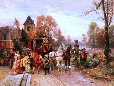 The Arrival of the Baby by Cesare-Auguste Detti - Hand-Painted Oil Painting on Canvas Discount