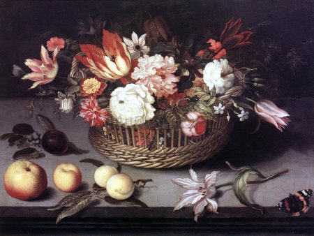 Basket of Flowers by Johannes Bosschaert - Hand-Painted Oil Painting on Canvas Fashion