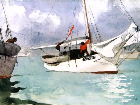 A Fishing Boat, Key West by Winslow Homer - Hand-Painted Oil Painting on Canvas Cheap