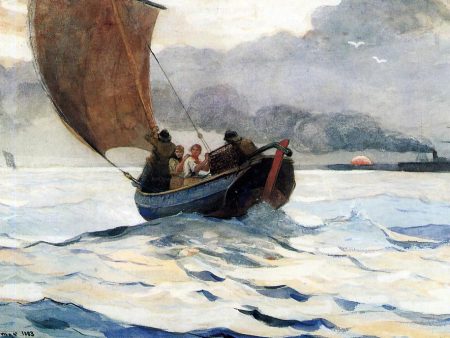 A Fishing Boat Returning by Winslow Homer - Hand-Painted Oil Painting on Canvas Sale