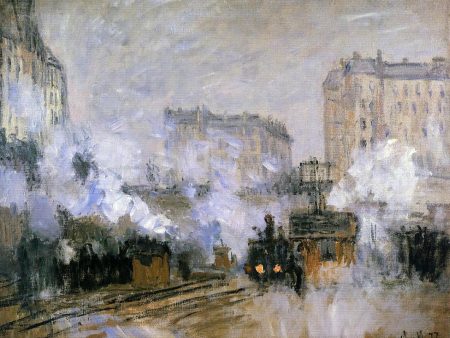 Exterior of the Saint-Lazare Station, Arrival of a Train by Claude Oscar Monet - Hand-Painted Oil Painting on Canvas Supply