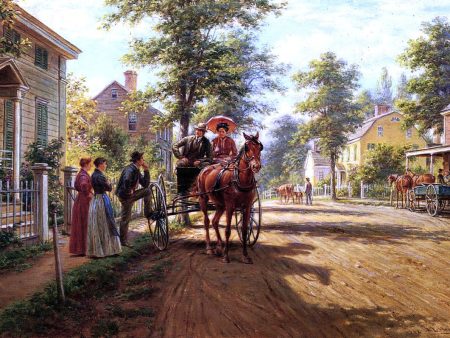 One Sunday Afternoon by Edward Lamson Henry - Hand-Painted Oil Painting on Canvas Discount