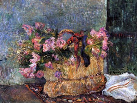 Basket of Flowers by Paul Gauguin - Hand-Painted Oil Painting on Canvas on Sale