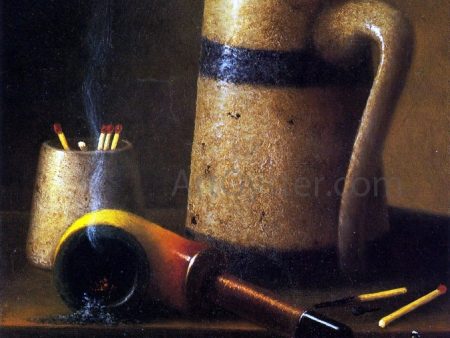 Still Life, Pipe and Mug by William Michael Harnett - Hand-Painted Oil Painting on Canvas Online Hot Sale