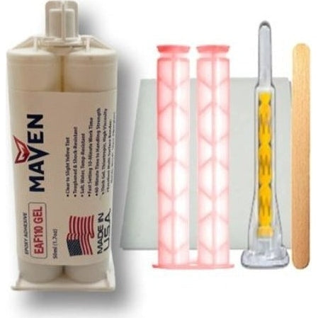 Maven EAF110 GEL Flexible & Thick Gel Epoxy Thixotropic - Medium Set 20 minute - Flexible Temp Resistant 20-Minute Set Plastic & Metal Epoxy Cheap