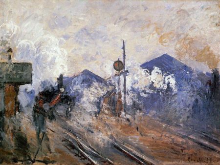 Track Coming out of Saint-Lazare Station by Claude Oscar Monet - Hand-Painted Oil Painting on Canvas Online now