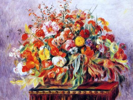 Basket of Flowers by Pierre Auguste Renoir - Hand-Painted Oil Painting on Canvas Online Hot Sale