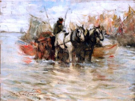 Hauling Seaweed by Charles Webster Hawthorne - Hand-Painted Oil Painting on Canvas For Cheap