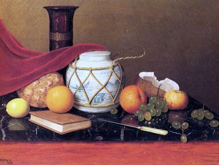 Still Life with Ginger Jar by William Michael Harnett - Hand-Painted Oil Painting on Canvas Hot on Sale