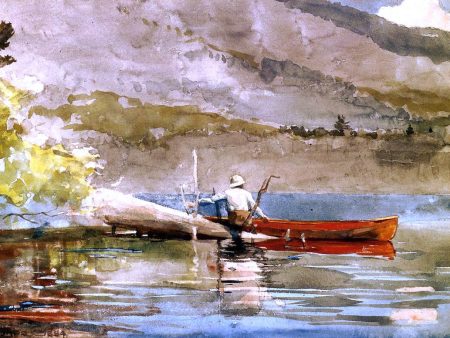 A  Red Canoe by Winslow Homer - Hand-Painted Oil Painting on Canvas Fashion