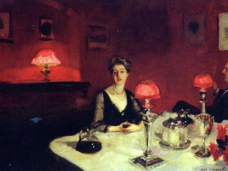 Dinner Table at Night (also known as Mr. and Mrs. Albert Vickers) by John Singer Sargent - Hand-Painted Oil Painting on Canvas Supply