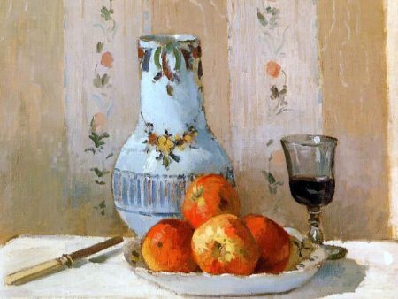 Still Life with Apples and Pitcher by Camille Pissarro - Hand-Painted Oil Painting on Canvas Fashion