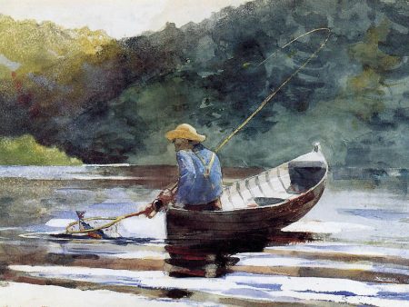 A Boy Fishing by Winslow Homer - Hand-Painted Oil Painting on Canvas Online Hot Sale