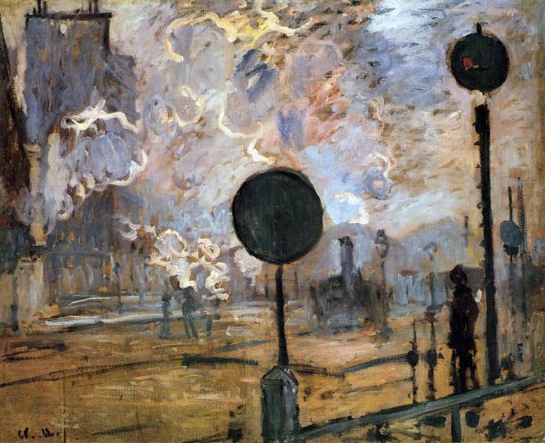 An Exterior of Saint-Lazare Station (also known as The Signal) by Claude Oscar Monet - Hand-Painted Oil Painting on Canvas Sale