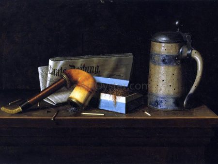 With the Staatszeitung by William Michael Harnett - Hand-Painted Oil Painting on Canvas Hot on Sale