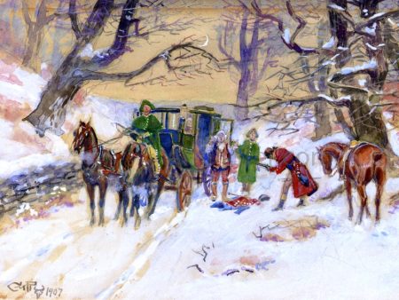 Holdup on the Boston Road by Charles Marion Russell - Hand-Painted Oil Painting on Canvas Online Hot Sale