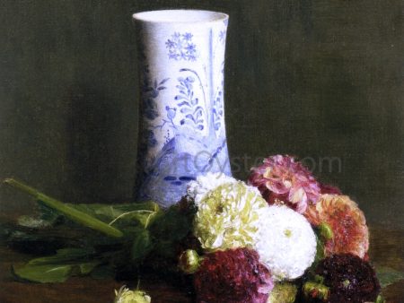 Vase of Zinias by Victoria Dubourg Fantin-Latour - Hand-Painted Oil Painting on Canvas Online now