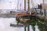 Coal Schooner Unloading by Theodore Robinson - Hand-Painted Oil Painting on Canvas For Cheap