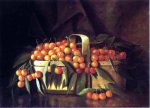 A Basket of Cherries by Richard La Barre Goodwin - Hand-Painted Oil Painting on Canvas on Sale